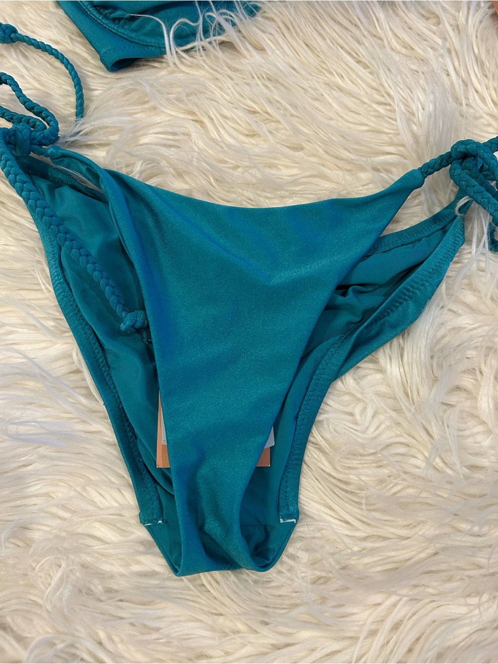 Teal Braided Strap Bikini Set - Picture 2 of 3